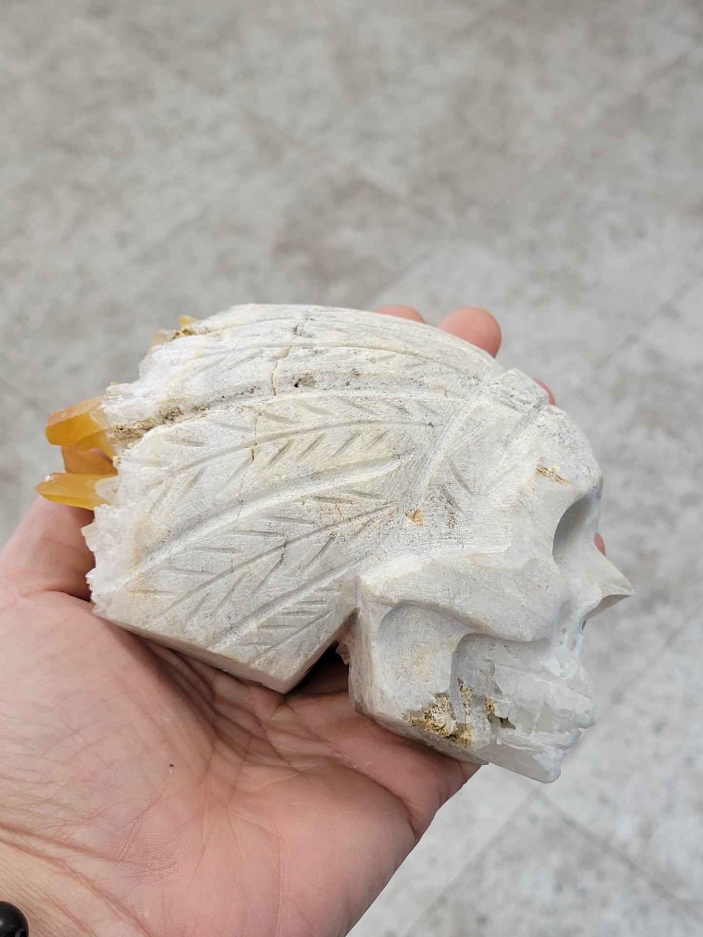 Tangerine Quartz Skull