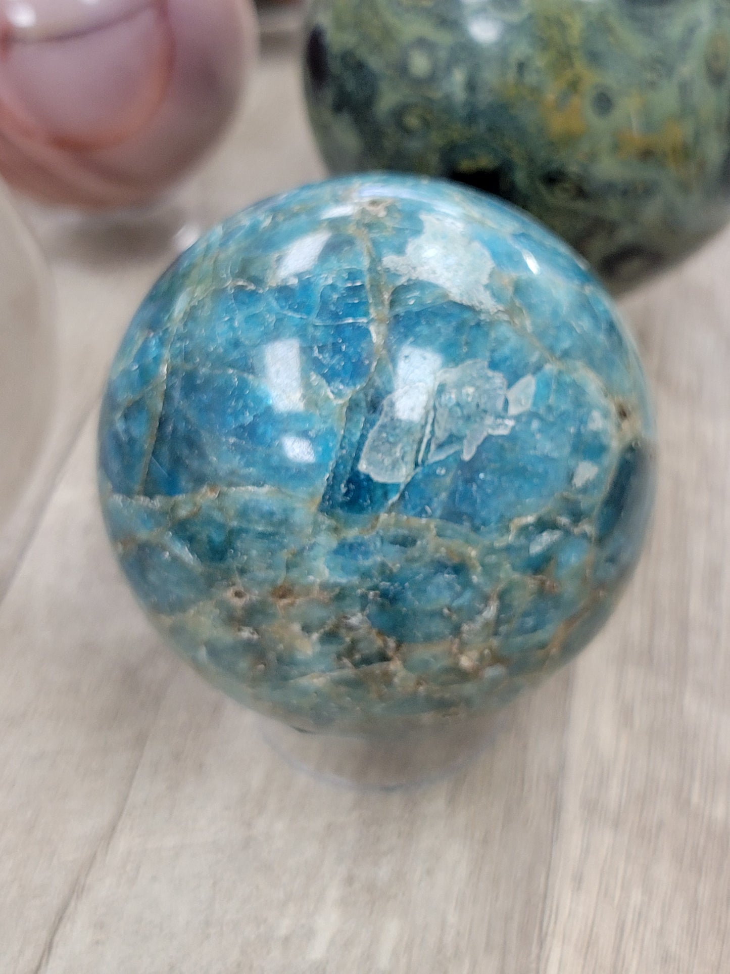 BLUE APATITE SPHERE