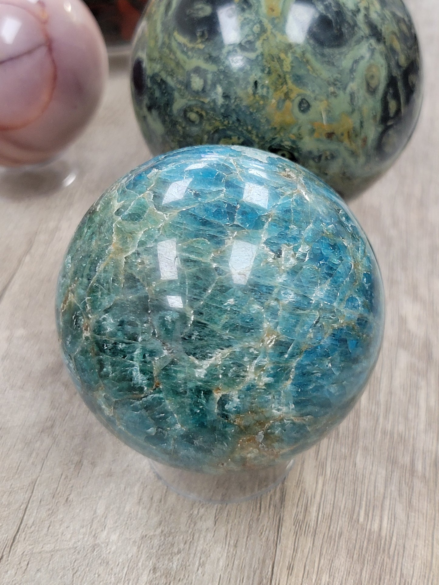 BLUE APATITE SPHERE