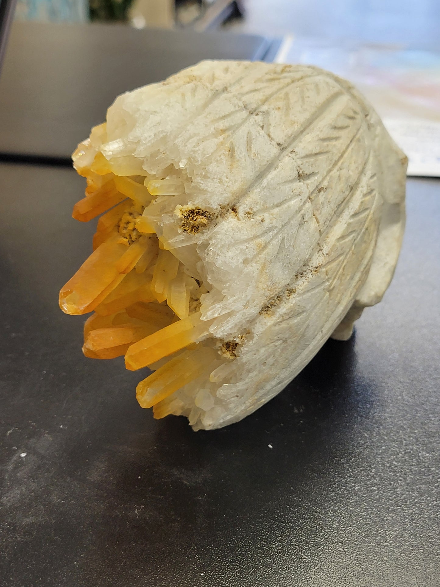 Tangerine Quartz Skull