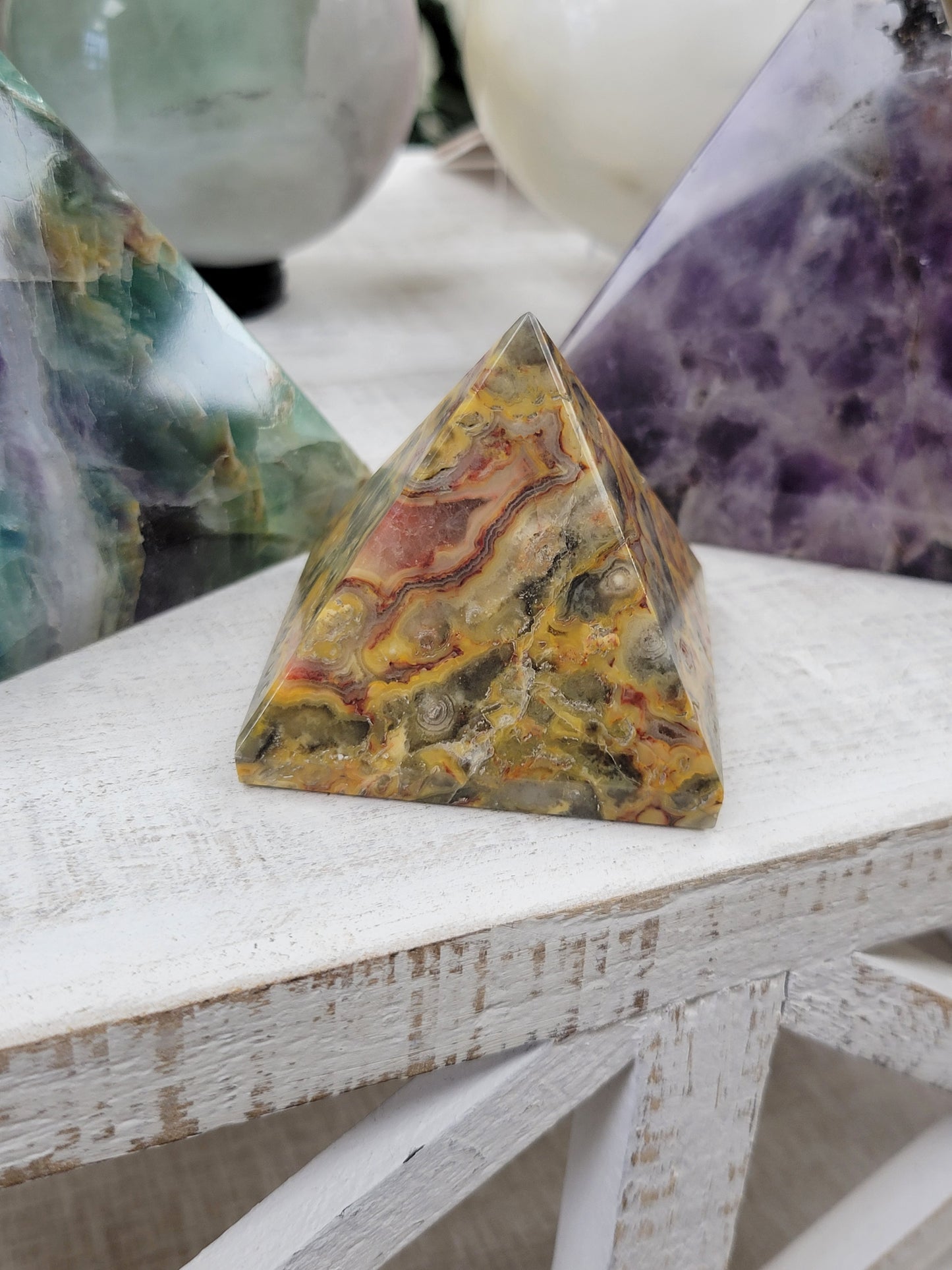 Crazy Lace Agate Pyramid