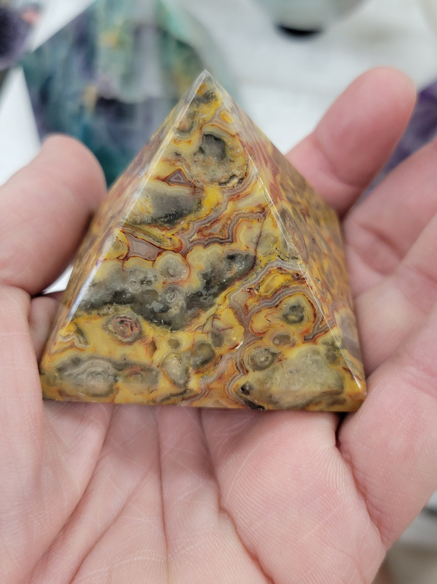 Crazy Lace Agate Pyramid