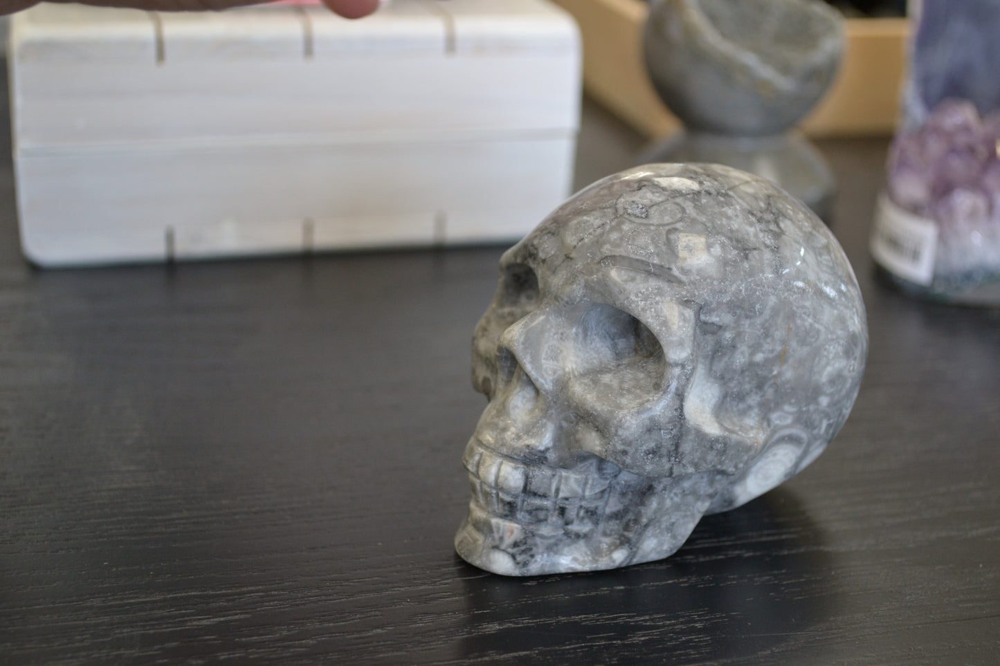 Thousand Eye Jasper Skull